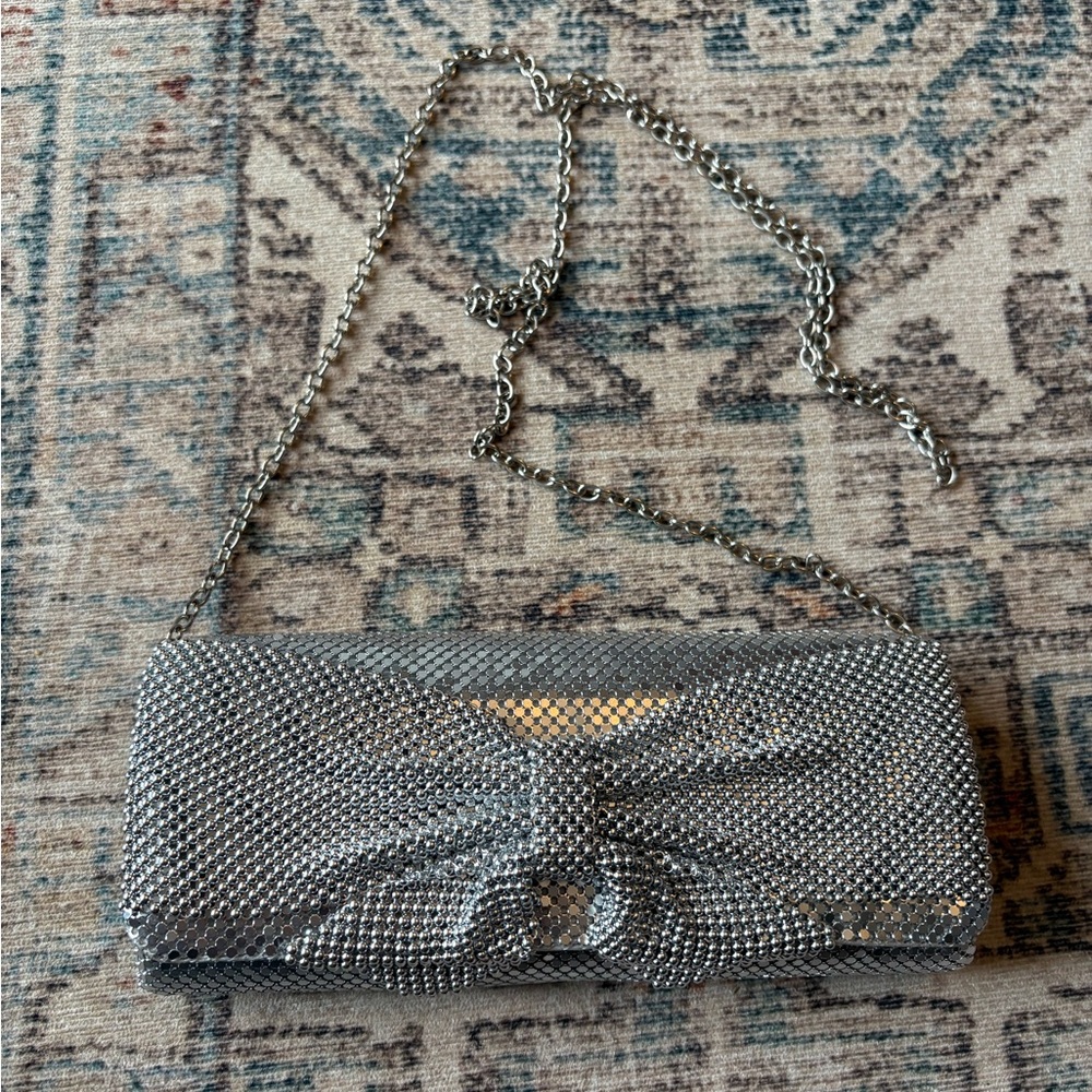Vintage Jessica McClintock metal mesh bow bag